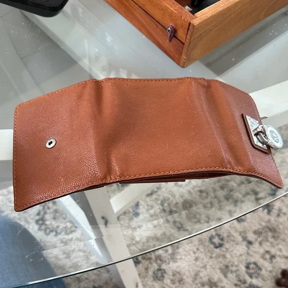 Michael Kors Tan Leather Wallet with Silver Accents - Picture 5 of 6